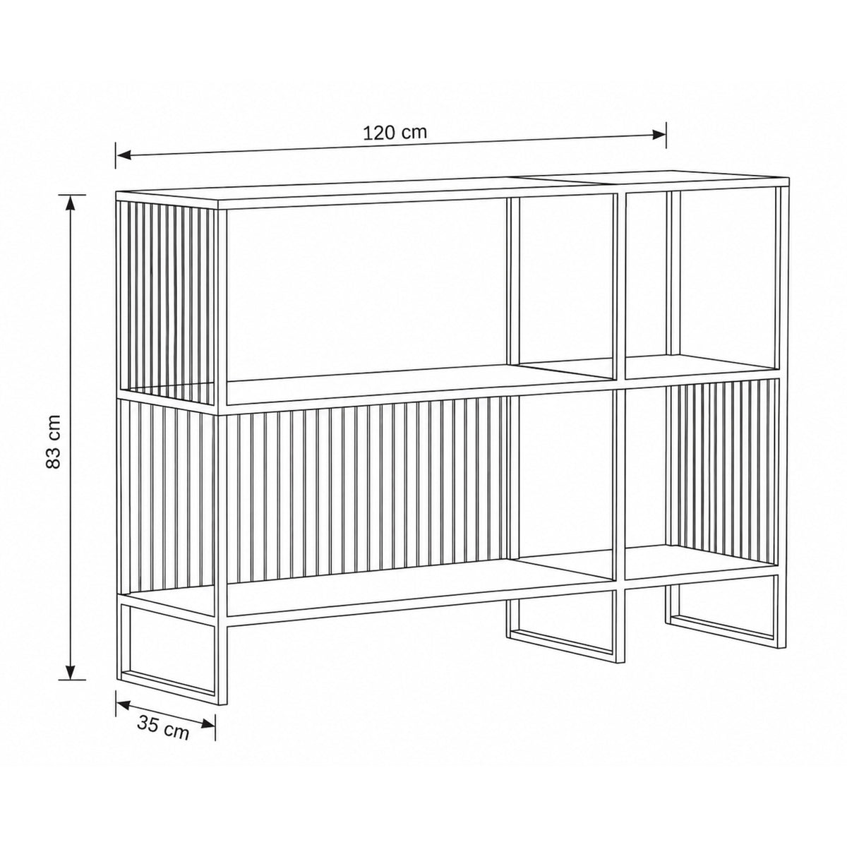 Regał 120x83 z efektem czarnego marmuru w stylu nowoczesnym | Cella