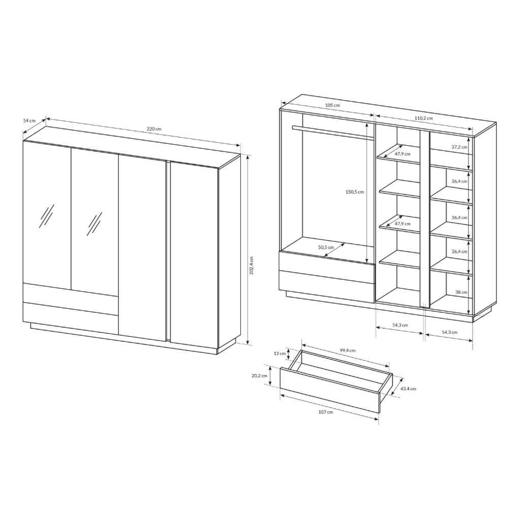 Szafa Armelia 220x202