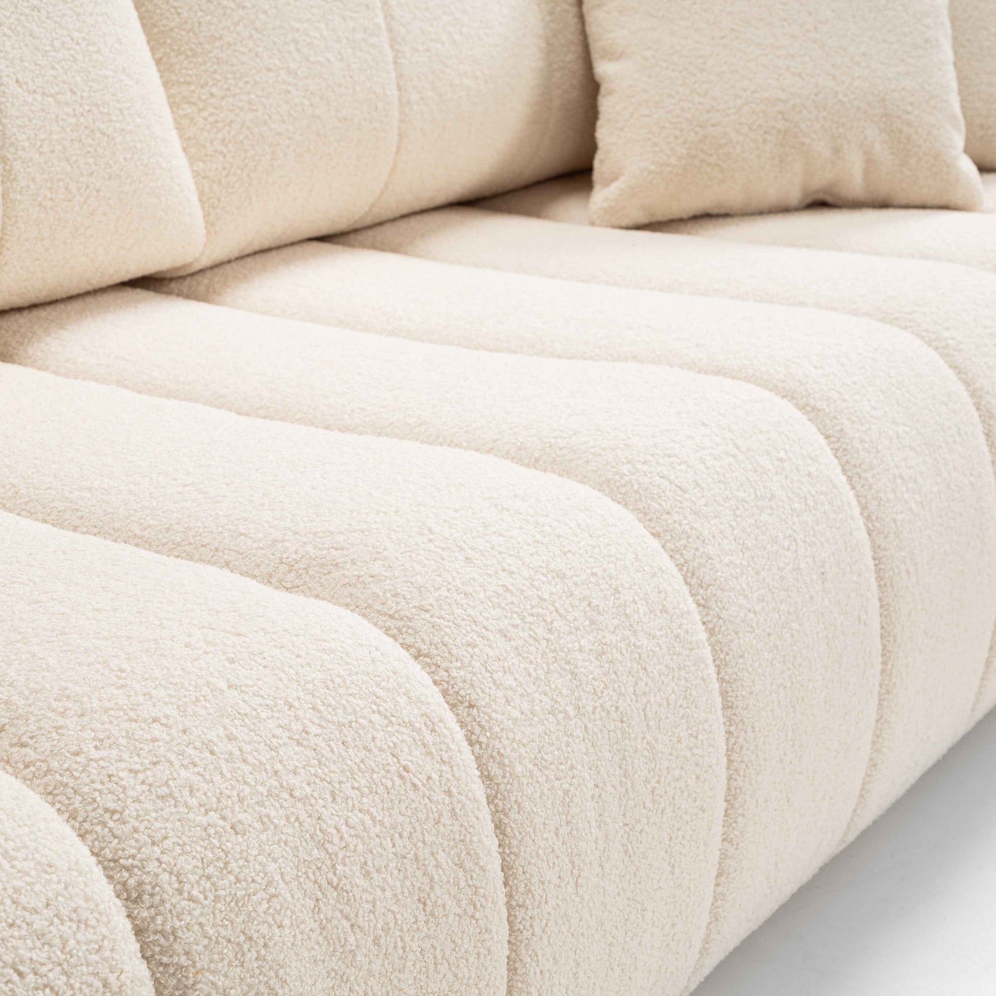 Sofa 3-osobowa z funkcją spania 144x200 w stylu skandynawskim – zaoblona forma, pojemnik, system DL | BALOA