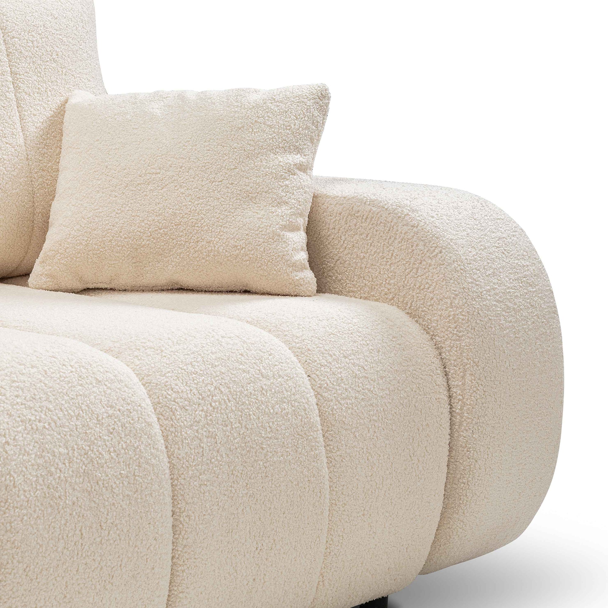 Sofa 3-osobowa z funkcją spania 144x200 w stylu skandynawskim – zaoblona forma, pojemnik, system DL | BALOA