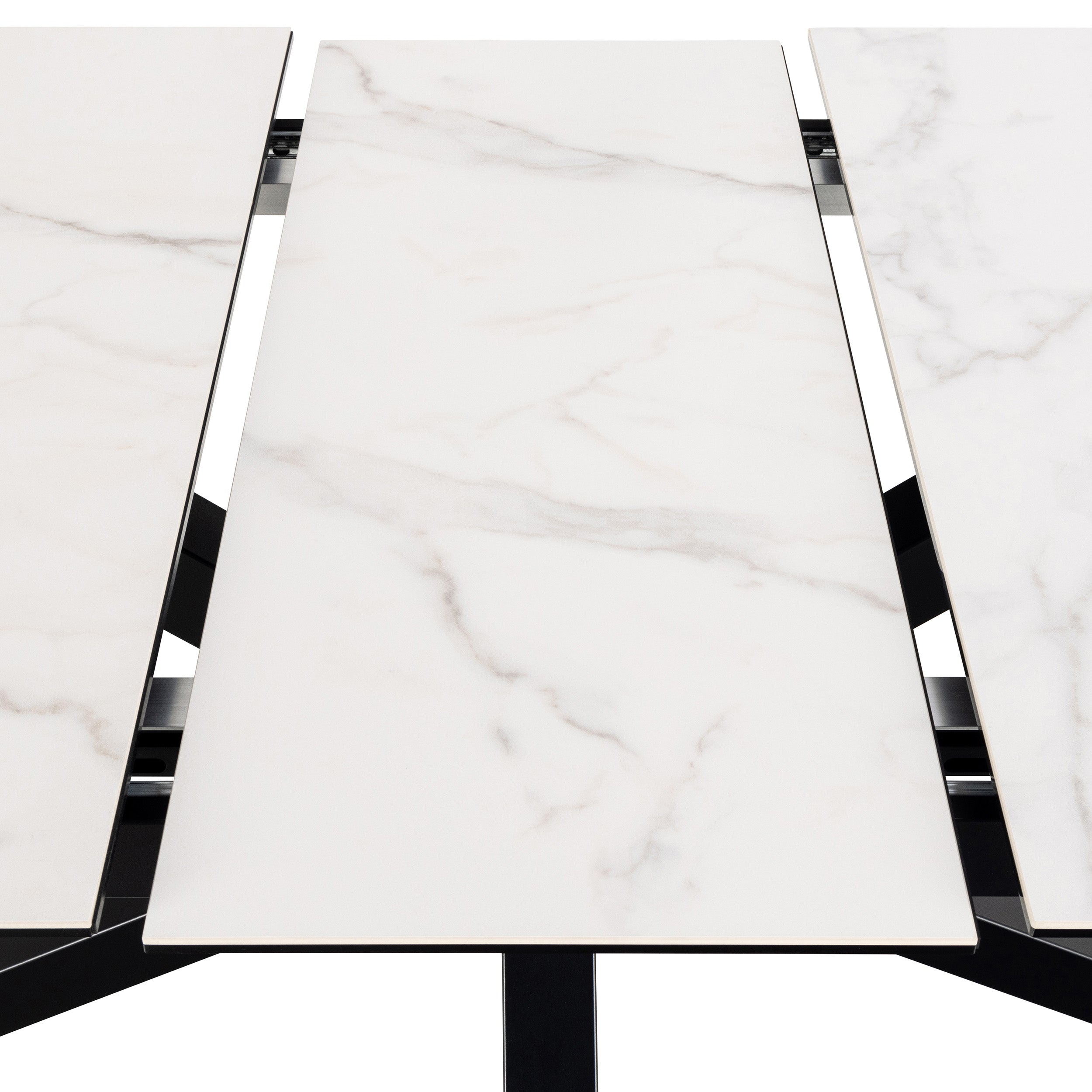 Duży rozkładany stół do jadalni 200-240x76 w stylu nowoczesnym - ceramiczny blat, designerski stelaż, 4 warianty kolorystyczne | Lorrins