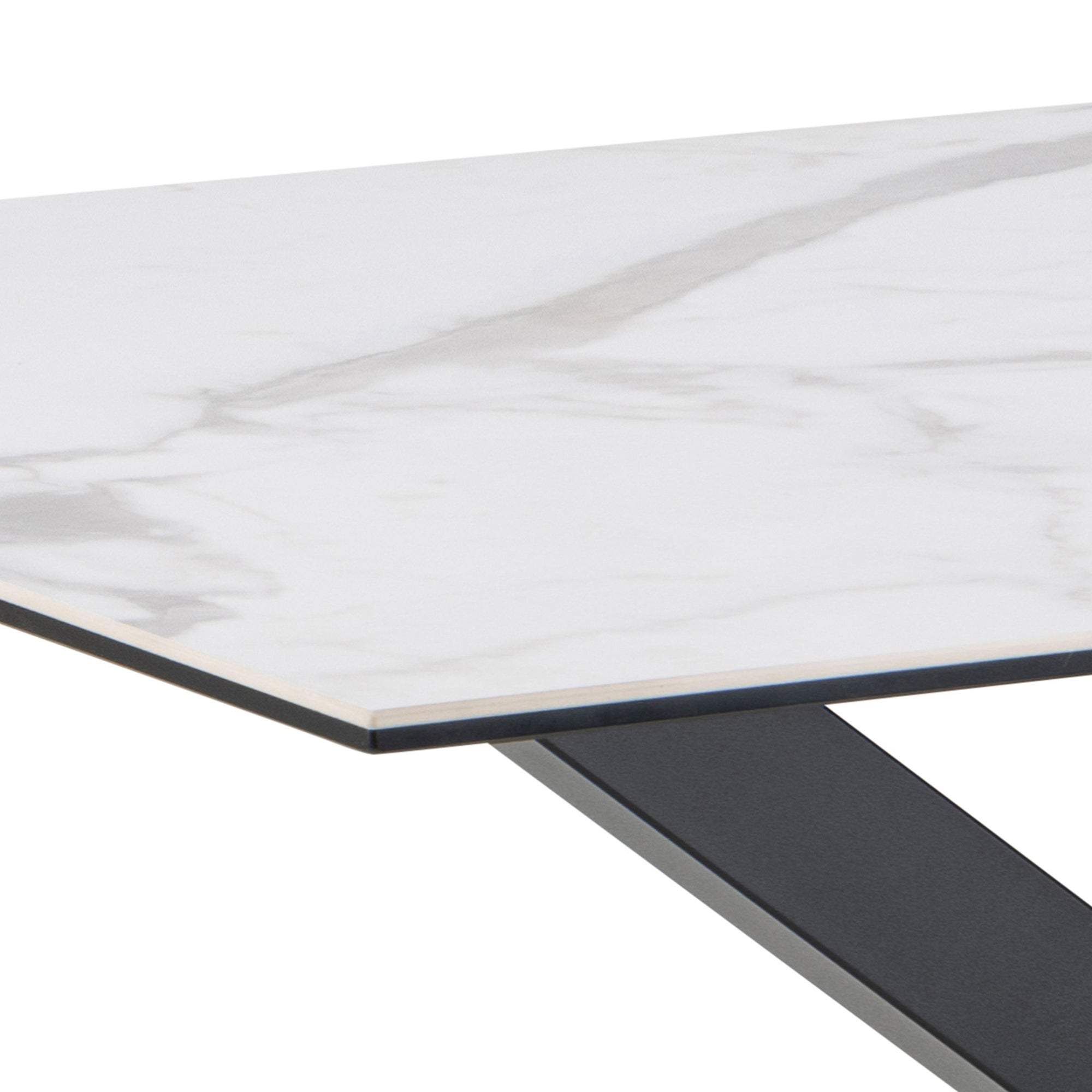 Stół do jadalni 135x80 w stylu nowoczesnym - ceramiczny blat w 4 kolorach, czarna podstawa | Oryss