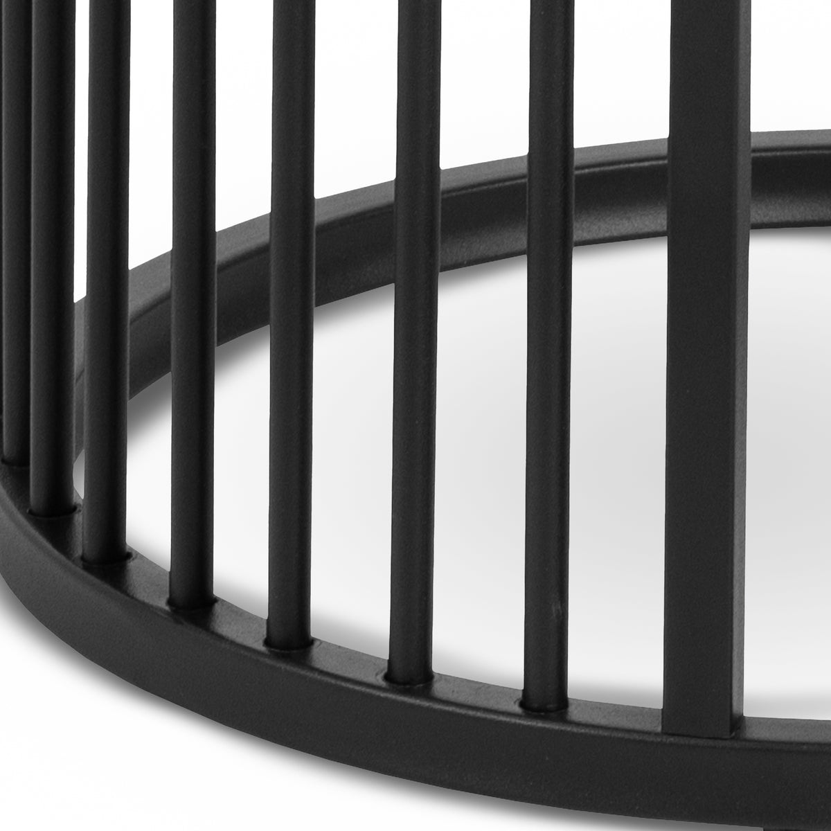 Stolik nocny okrągły z efektem czarnego marmuru w stylu nowoczesnym | Cella