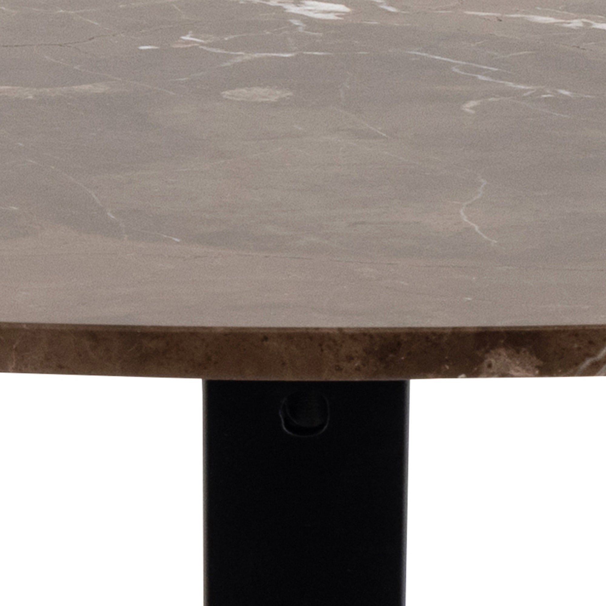 Okrągły stół 120x76 w stylu eleganckim - ciemny marmur, stalowa podstawa | Morial