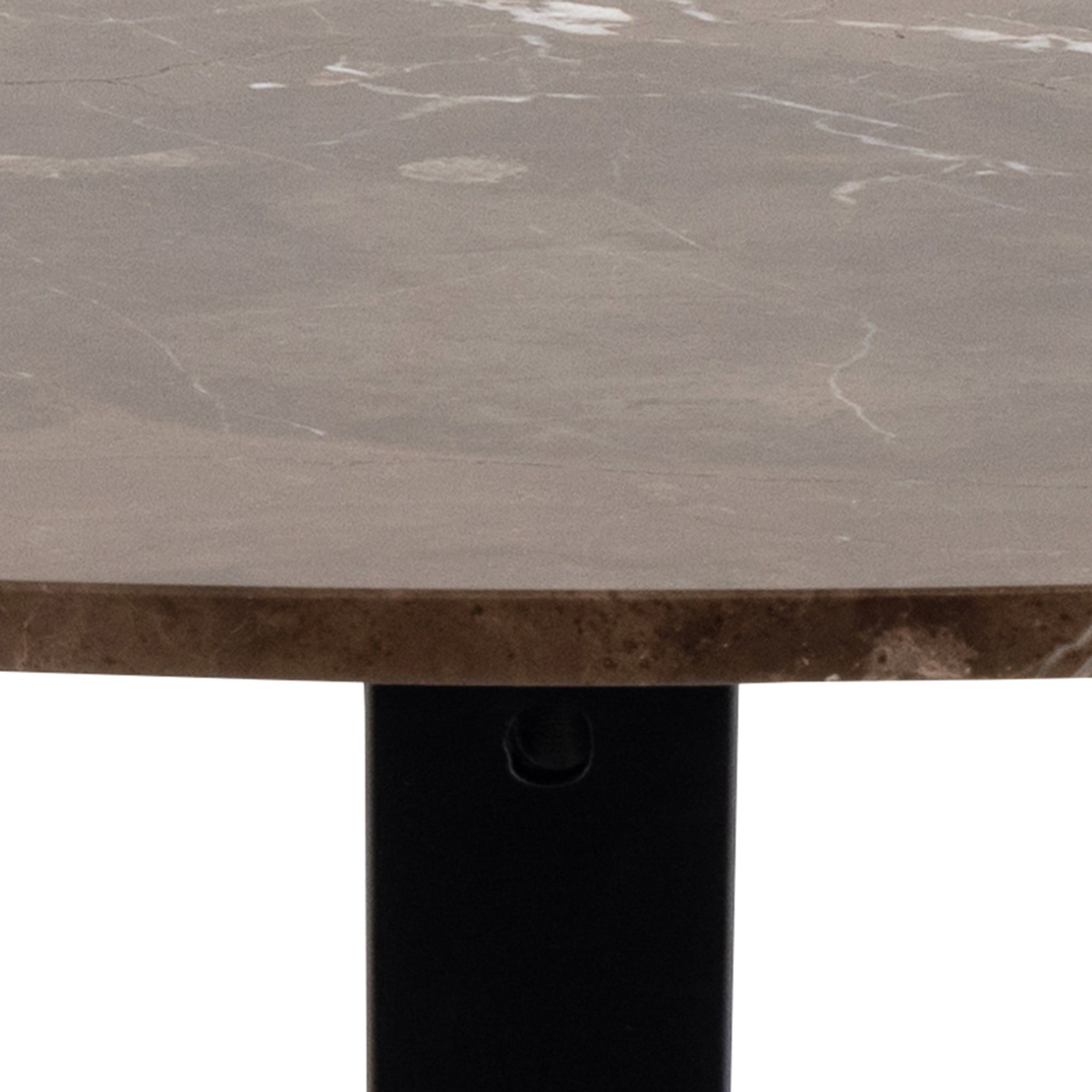 Okrągły stół 120x76 w stylu eleganckim - ciemny marmur, stalowa podstawa | Morial